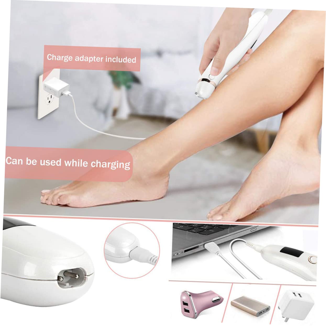 Epilatore Elettrico Donna Batteria 600mah, Rasoio Bianco in Abs Leggero dal Design Ergonomico, la Depilazione Delicata del Viso