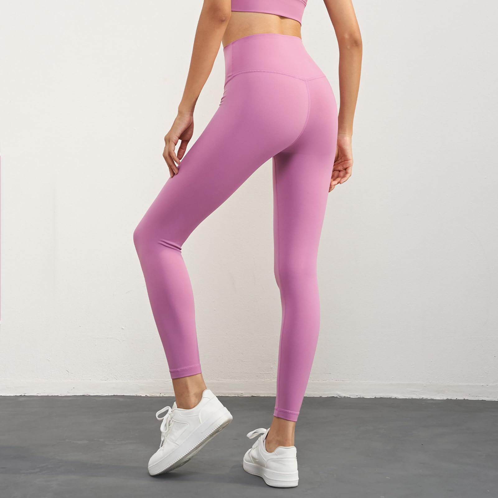 Onewus Leggings da yoga da donna senza linea sgradevole pantaloni sportivi fitness aderenti pesca vita alta pantaloni yoga