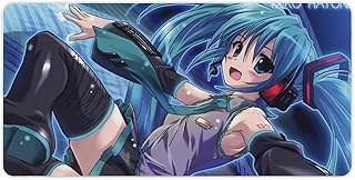 マウスパッド 初音ミク アニメ レザー かわいい 防水 滑り止め 快適性、耐久性が良い ゲームとオフィスに適している 机上用品 30x60cm