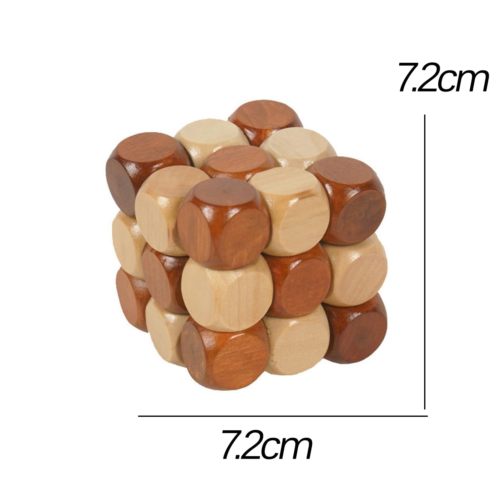 Vokowin Wooden Twist Cube IQ Puzzle, Wooden Brain Teaser - Image 2