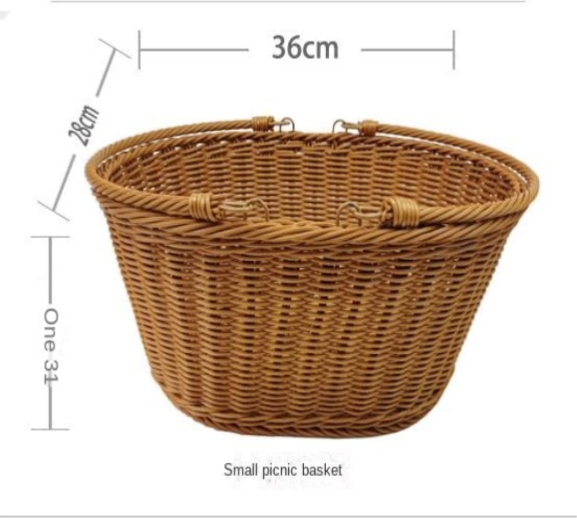 Koszyk Piknikowy Symulowany Tkany Rattanowy Kosz Dekoracyjne Przechowywanie Na Warzywa Kwiaty Piknikowy Plenerowy | 36*26*15cm
