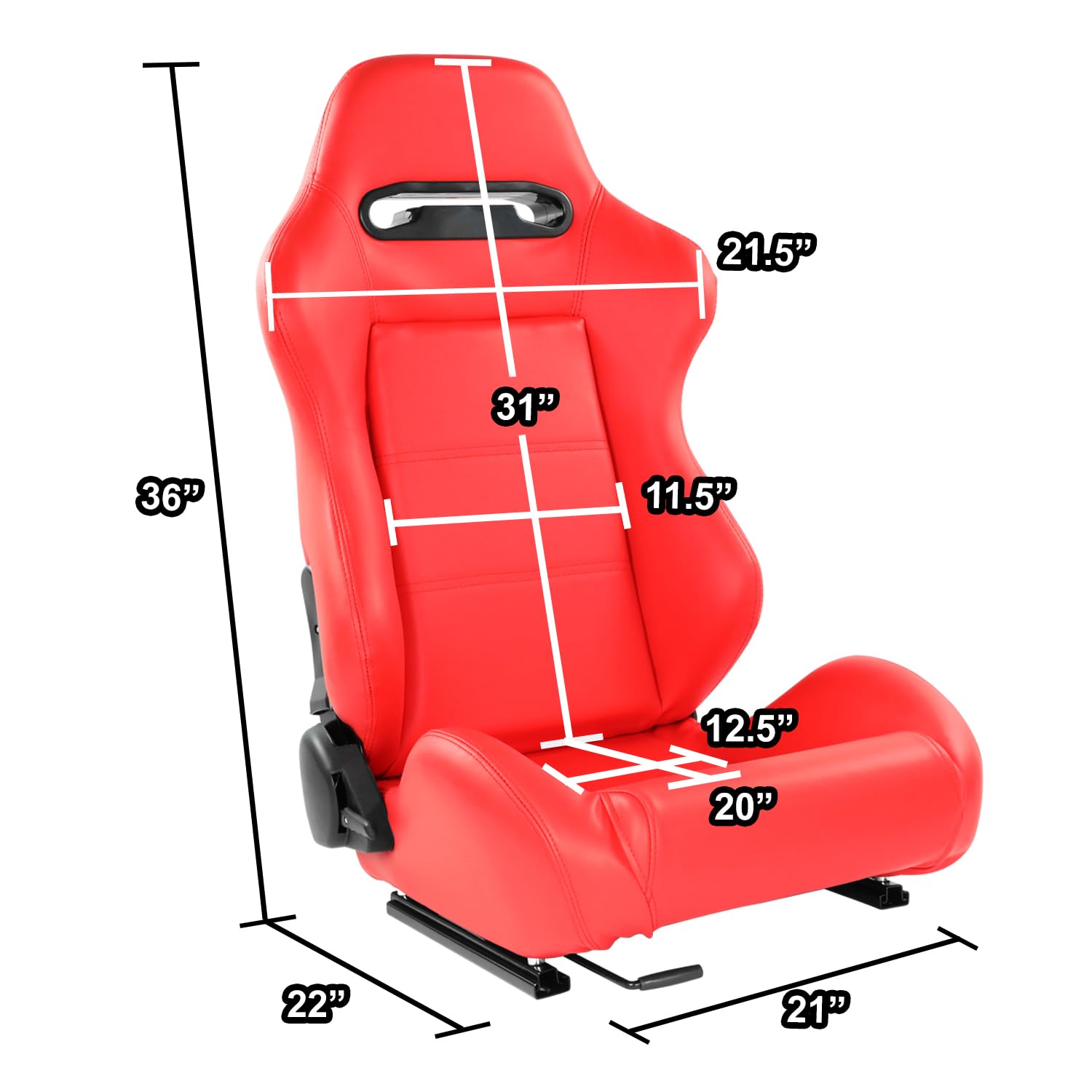 Amazon.com: DNA MOTORING Pair of Universal Reclinable Racing Seats