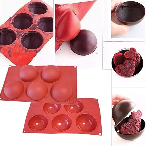 Miniatura 5 de Molde de silicona semicircular, media esfera para chocolate, caramelos y gomitas, juego de utensilios para hornear y decorar pasteles, cúpulas