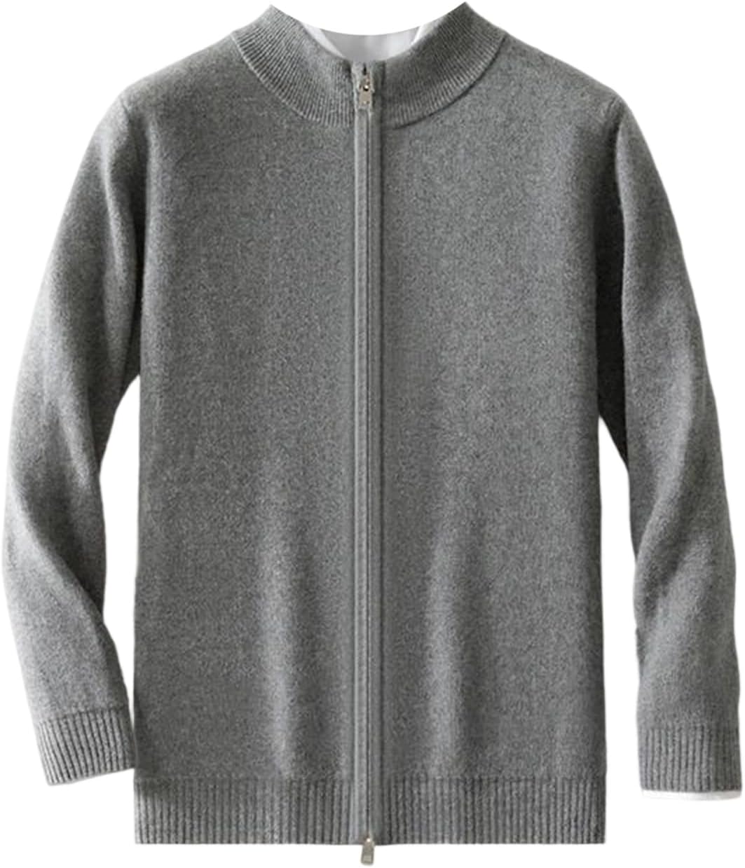 Men’S Merino Wool Zipper Cardigan Sweater Long Sleeve Loose Soft Warm Top