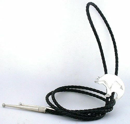 Navajo Bear Fetish Ben G Chavas Southwest Sterling Silver Bolo Tie Tip EBS7393