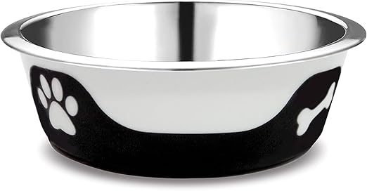 Thermocool Stainless Steel Dog Bowls, Non Slip, No Spill Insulated Dog Bowl, Keeps Food Warm & Water Cold for Dogs, Dishwasher Safe (Black, Extra Large 64 Oz)