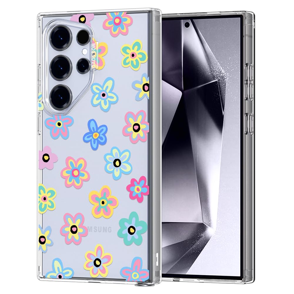 MOSNOVO Case for Samsung Galaxy S24 Ultra, [Buffertech 6.6ft Military-Grade Drop Protection] [Anti Peel Off Tech] Clear TPU Bumper Phone Case Cover