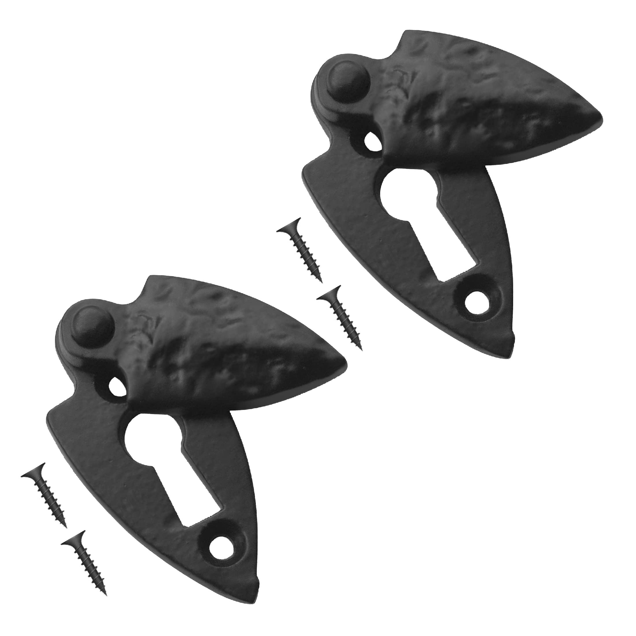 Terf Antique Black Terf® Traditional Vintage Style Escutcheon Covered 60Mm Keyhole Cover Escutcheon Including Fixing Screw - Pack Of 2