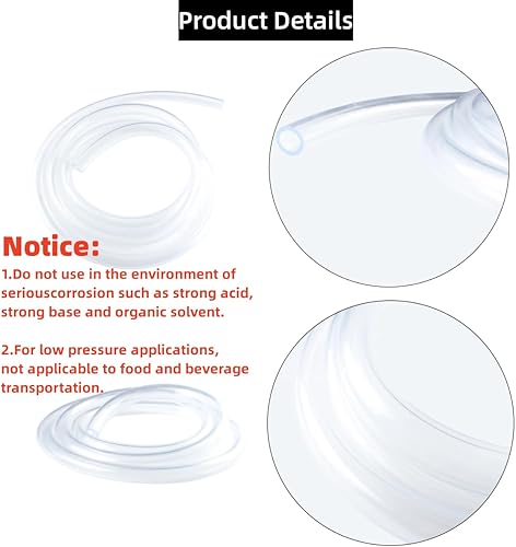 Miniatura 3 de Tubo de PVC de 1 pulgada de diámetro interior x 1-14 pulgadas de diámetro exterior - Tubo de vinilo transparente de 10 pies con 4 abrazaderas de