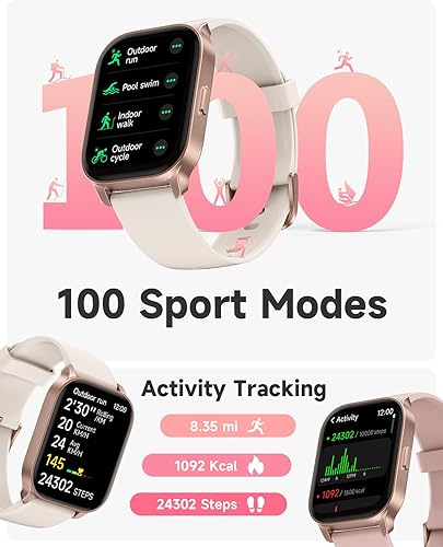 Miniatura 5 de TOOBUR Reloj inteligente para hombres y mujeres, responderhacer llamadas, Alexa integrado, rastreador de fitness, ritmo cardíaco, monitor de sueño,