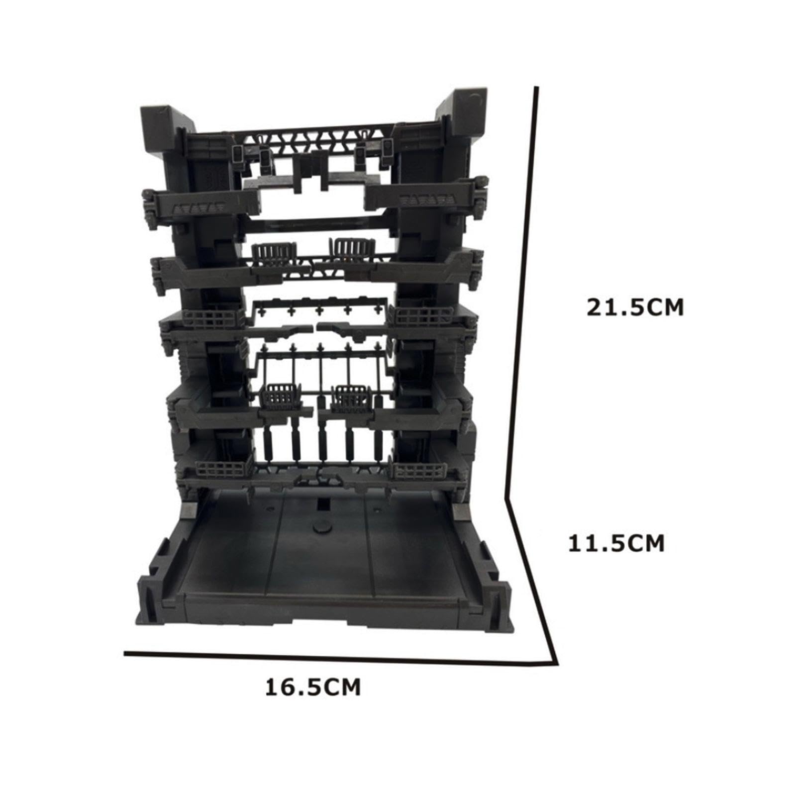 Fenteer 17 Pezzi Base Espositiva Modello Supporto Interconnettibile Robot Trasformabile Organizzatore Personaggi Giocattolo Portaoggetti Scatola Cartoon Adatt, Nero, 16.5x11.5x21.5 Cm