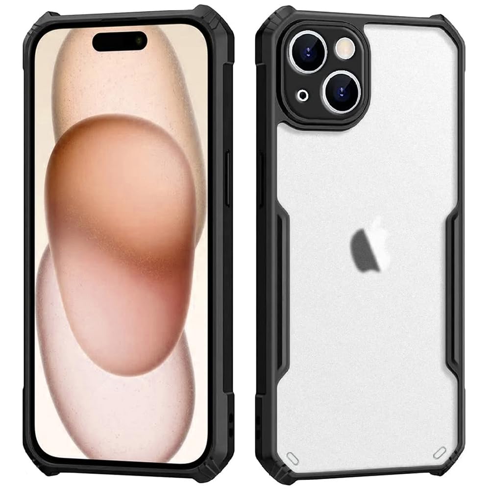 Casotec Shockproof Crystal Clear Back Case Cover for Apple iPhone 15 Plus | 360 Degree Protection TPU+PC | Air Cushion Design | Transparent Back Case for Apple iPhone 15 Plus (Black Bumper) (B0CL326HRB) Amazon Price History, Amazon Price Tracker