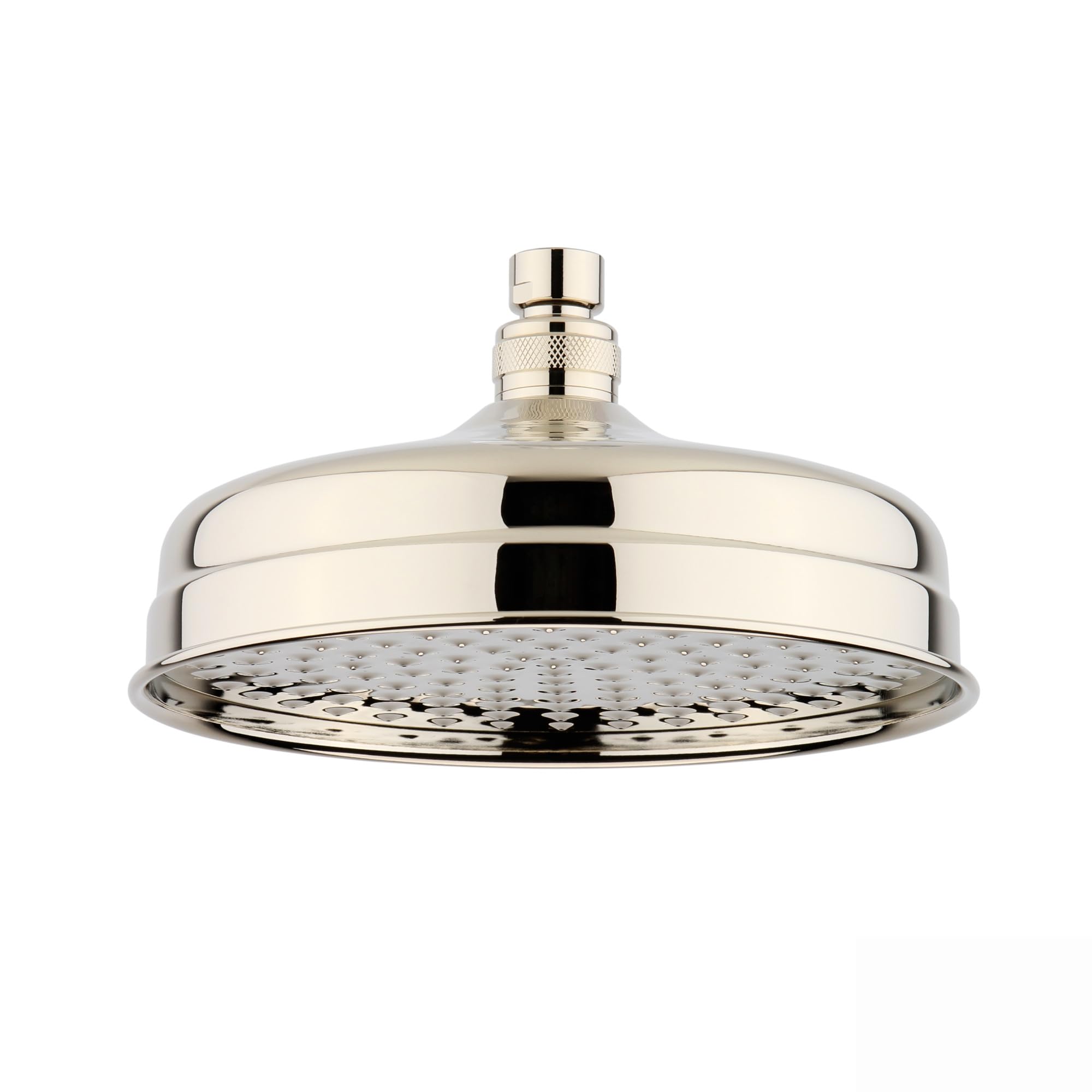 Enki Gold R13, 200Mm Traditional Fixed Large Shower Head Solid Brass, Replacement Shower Head, Round Rose, Mixer Rainfall Shower, Modern Design, Easy Clean & Easy To Install