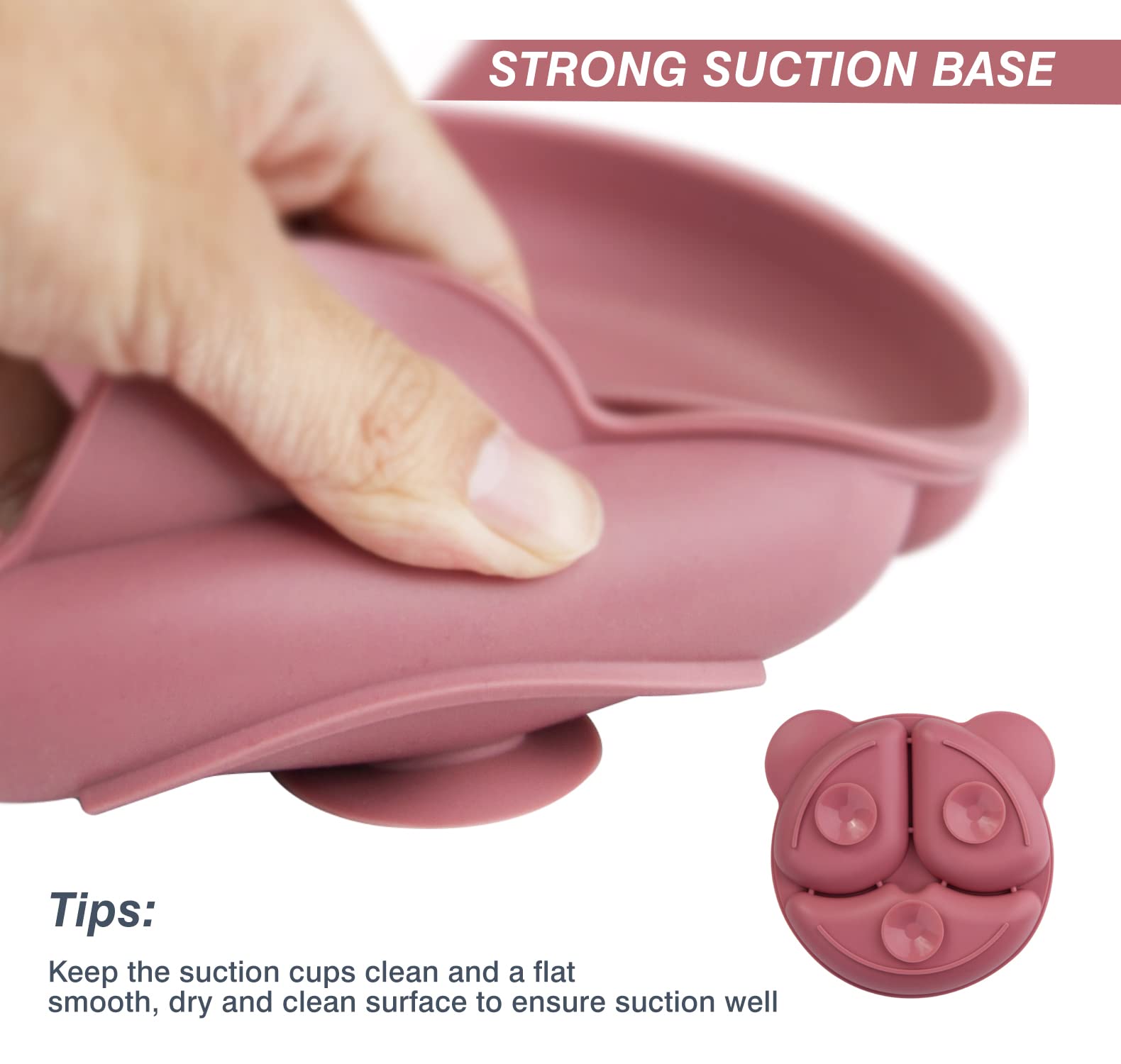 NesriToy Silikon Baby Teller Mit Saugnapf - 2 Stück Geteilte Teller Mit Deckel BPA-frei