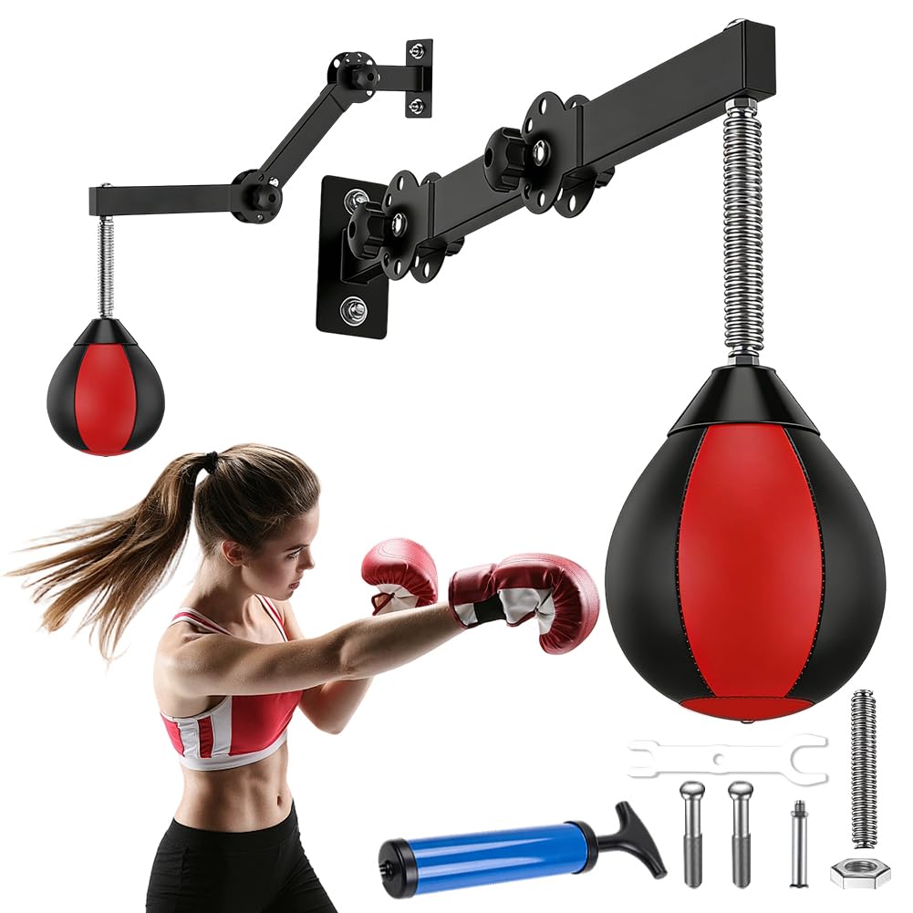 Punching ball - Palla da boxe sospesa, per allenamento rapido, con pompa, regolabile e pieghevole, per bambini, adulti, per palestra, allenamento, antistress