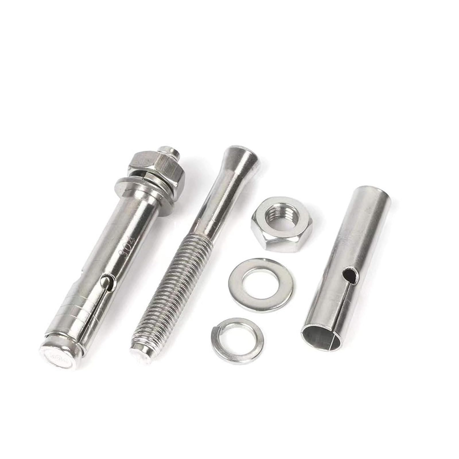 Fisher Tasselli Viti ad espansione in acciaio inossidabile 304 Ancoraggi a cuneo Bullone M6 M8 M10 Bulloni esagonali esterni for calcestruzzo cementizio(80mm,M8 5PCS)