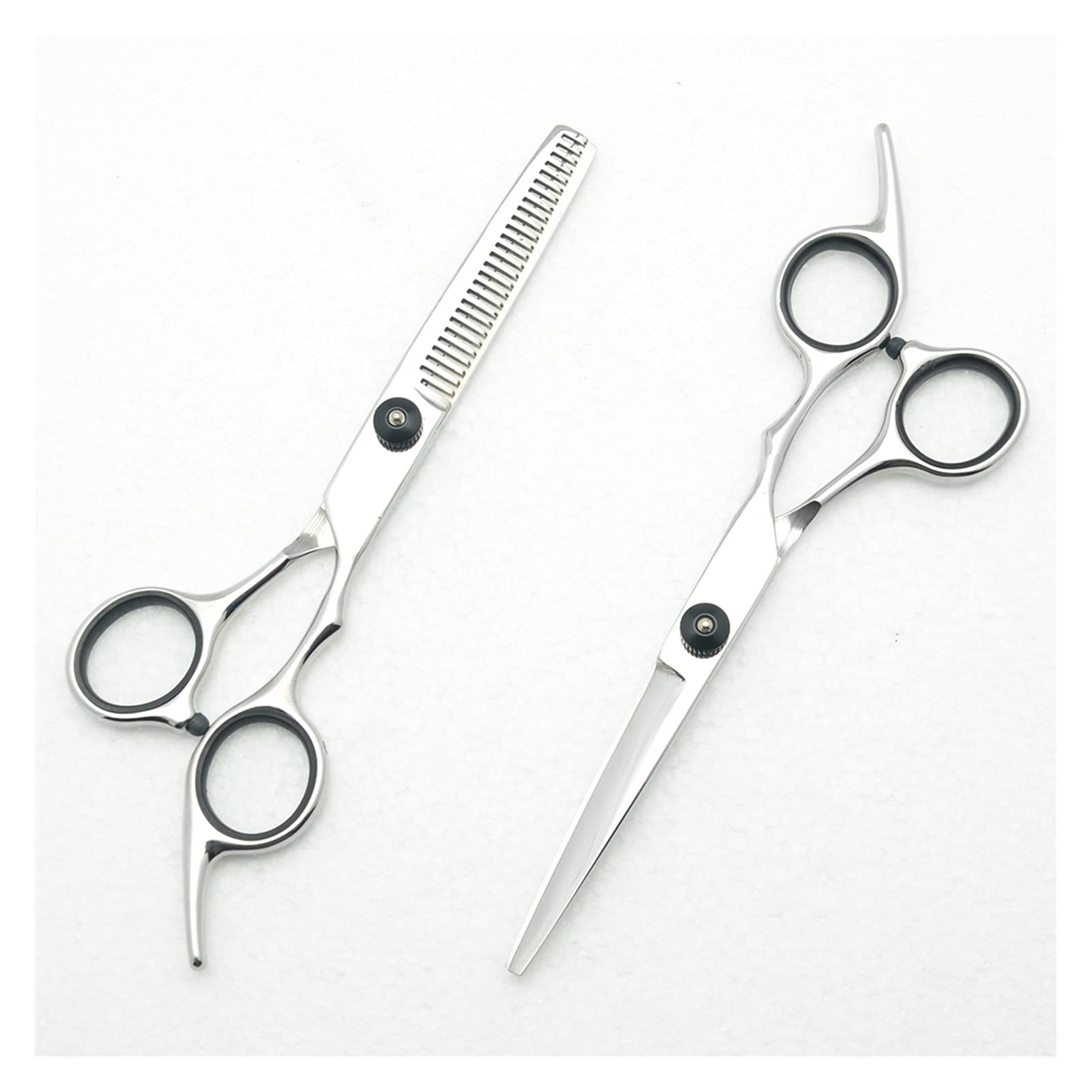 Schneideschere + Effilierschere Hochwertige Friseurschere Friseurschere, Silber, 1 Paar, ohne Tasche