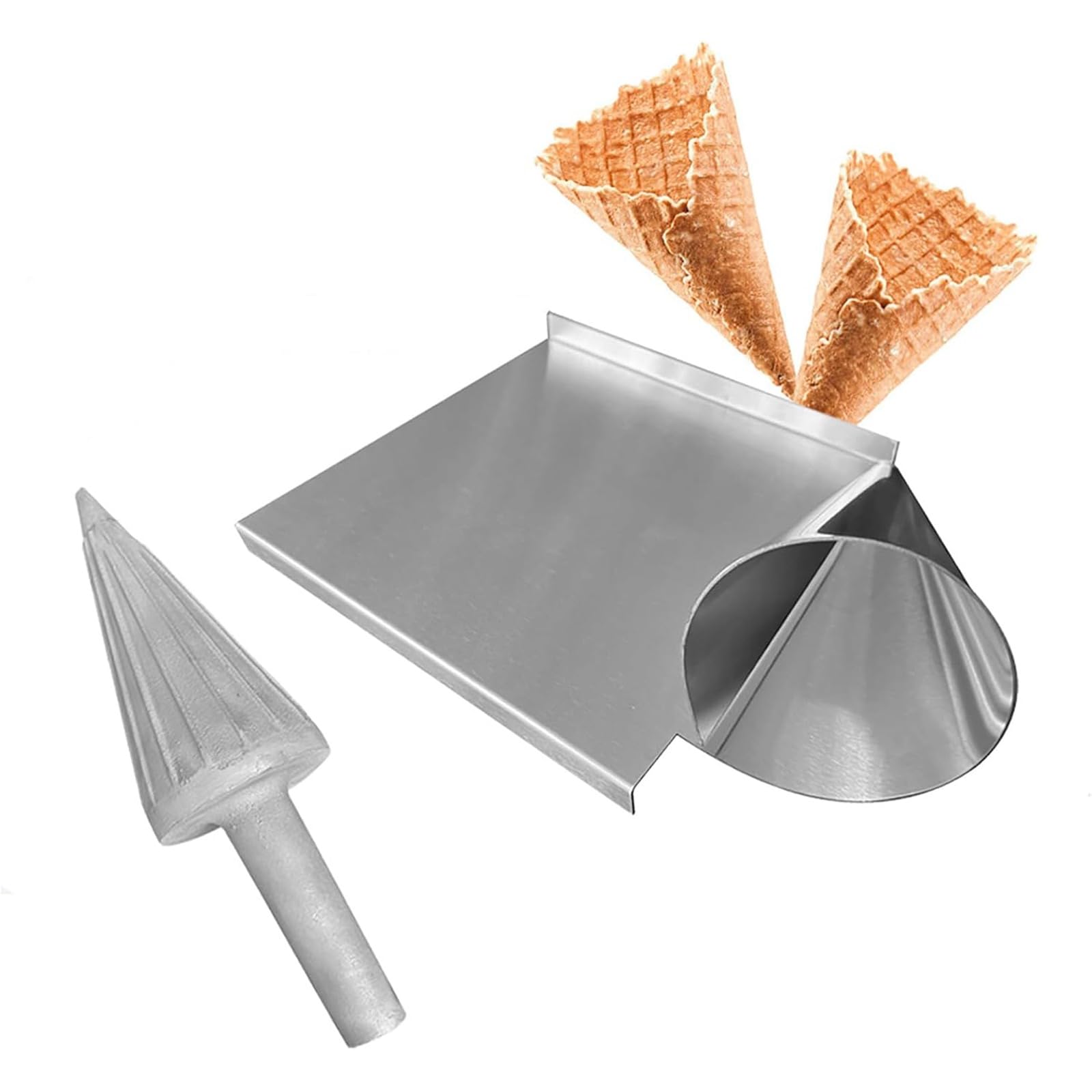 XNZJHPP Ice Cream Cone Roller Moulds - Durables Cast Aluminum with Comfortable Handle, Clear Texture, Reusable for Home, Restaurant, and Bakery Use (L)