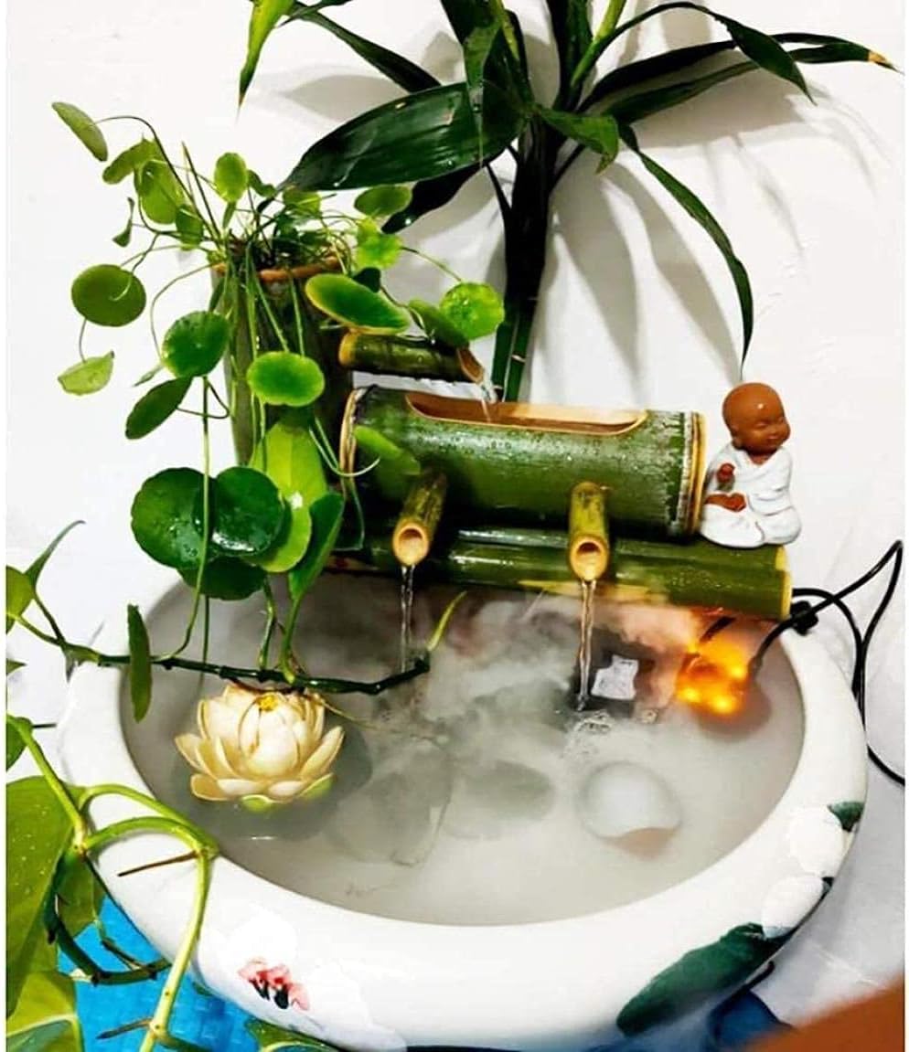 Bamboo Fountain Kit Bamboo Fountain Japan Garden Asian Handmade Bamboo Garden Water Fountain Indoor Outdoor Pond Orient Decor Length+45cm Decoration