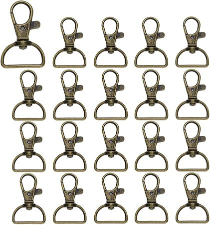30 Pièces Mousqueton Sac à Main avec Boîte en Plastique Pivotants