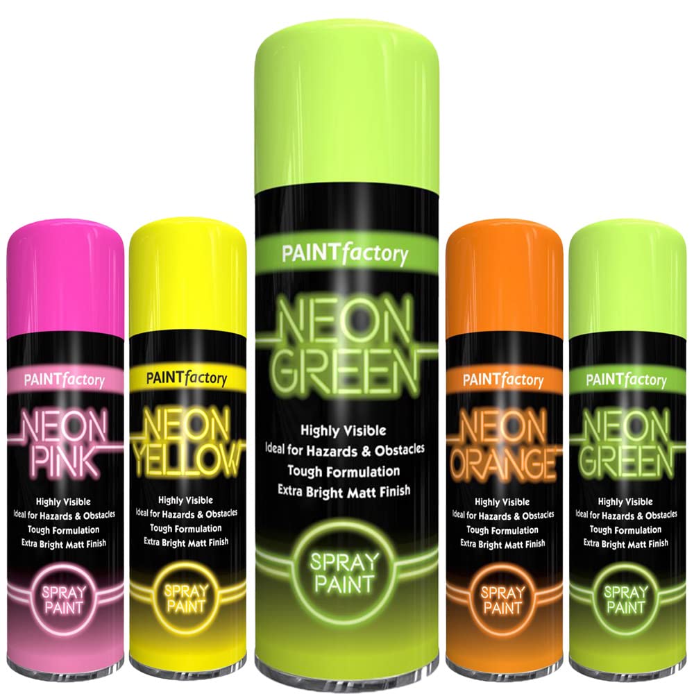 Classic Signature Green - 1X Neon Spray Paint 400Ml / Pair Of Disposable Gloves Fluorescent Bright Aerosol Extra Bright Graffiti (Banksey) Paint Assorted Colour