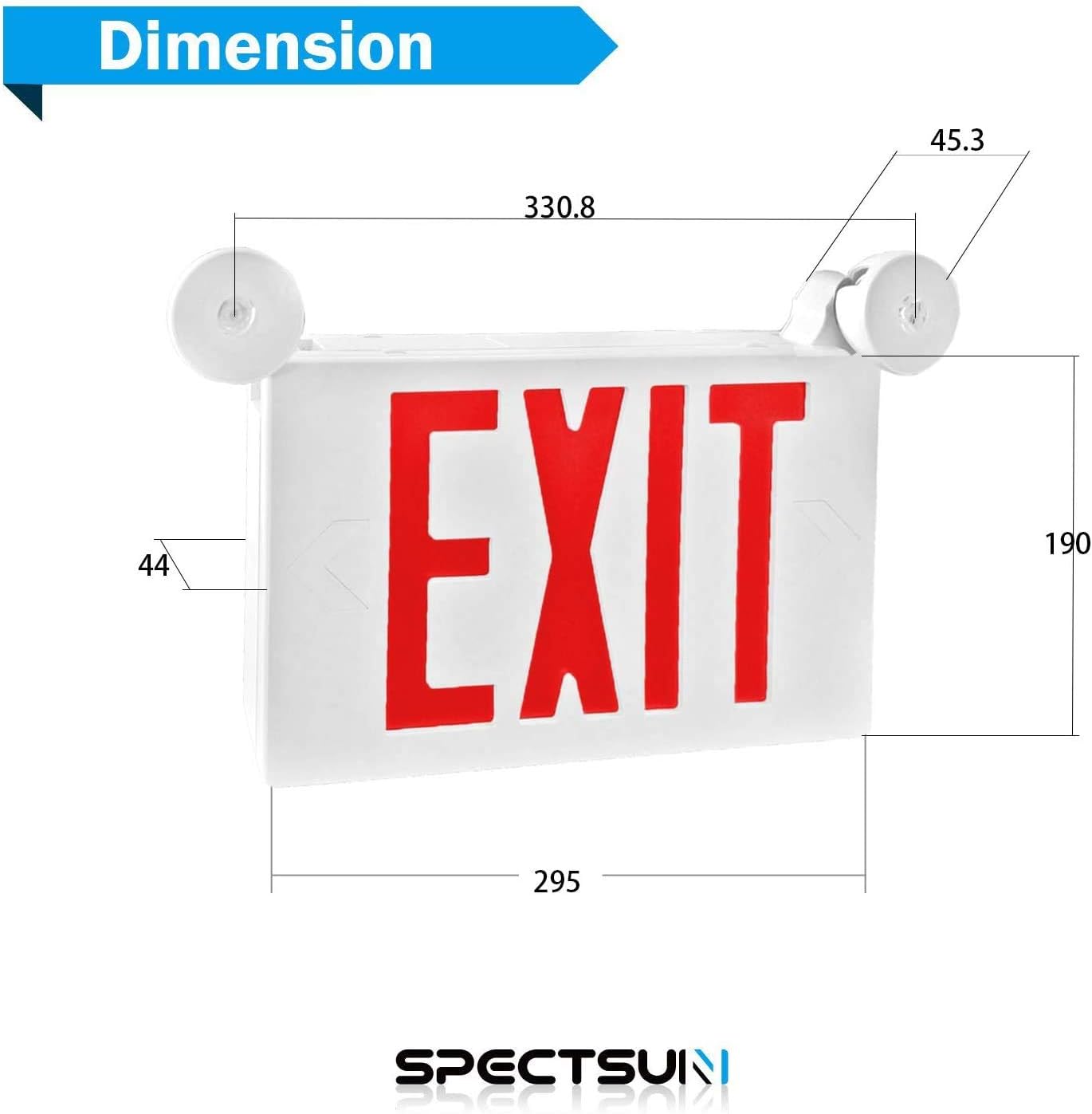 Holiday Deals 🛒 SPECTSUN 8 PACK LED Exit Emergency Light Combo with Battery Backup-US Standard Commercial Corded Emergency Exit Sign Lights for Home Power Failure,UL 924 Certified-Cut Powered Exit Sign