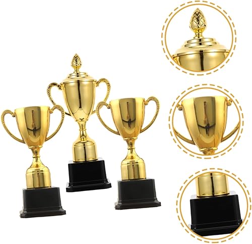 Miniatura 9 de Trofeos 3 unids Juguetes para Niños Decoración Oro Ganador Plástico Estrellas Oro Premio Niños Niños Pequeño Trofeo Personal