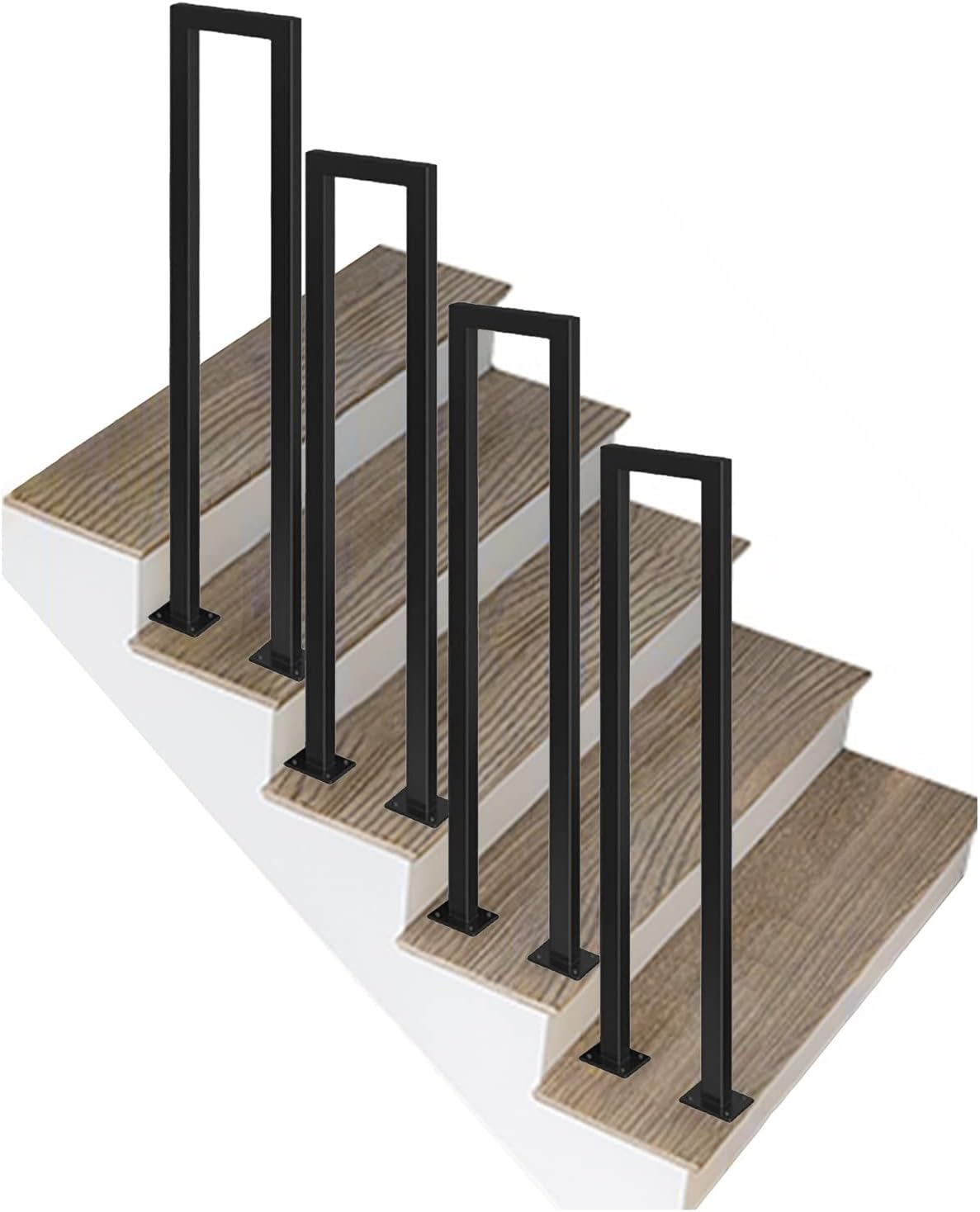 Loft Railing Kit Indoor Black, Industrial Wrought Iron Safety Stair