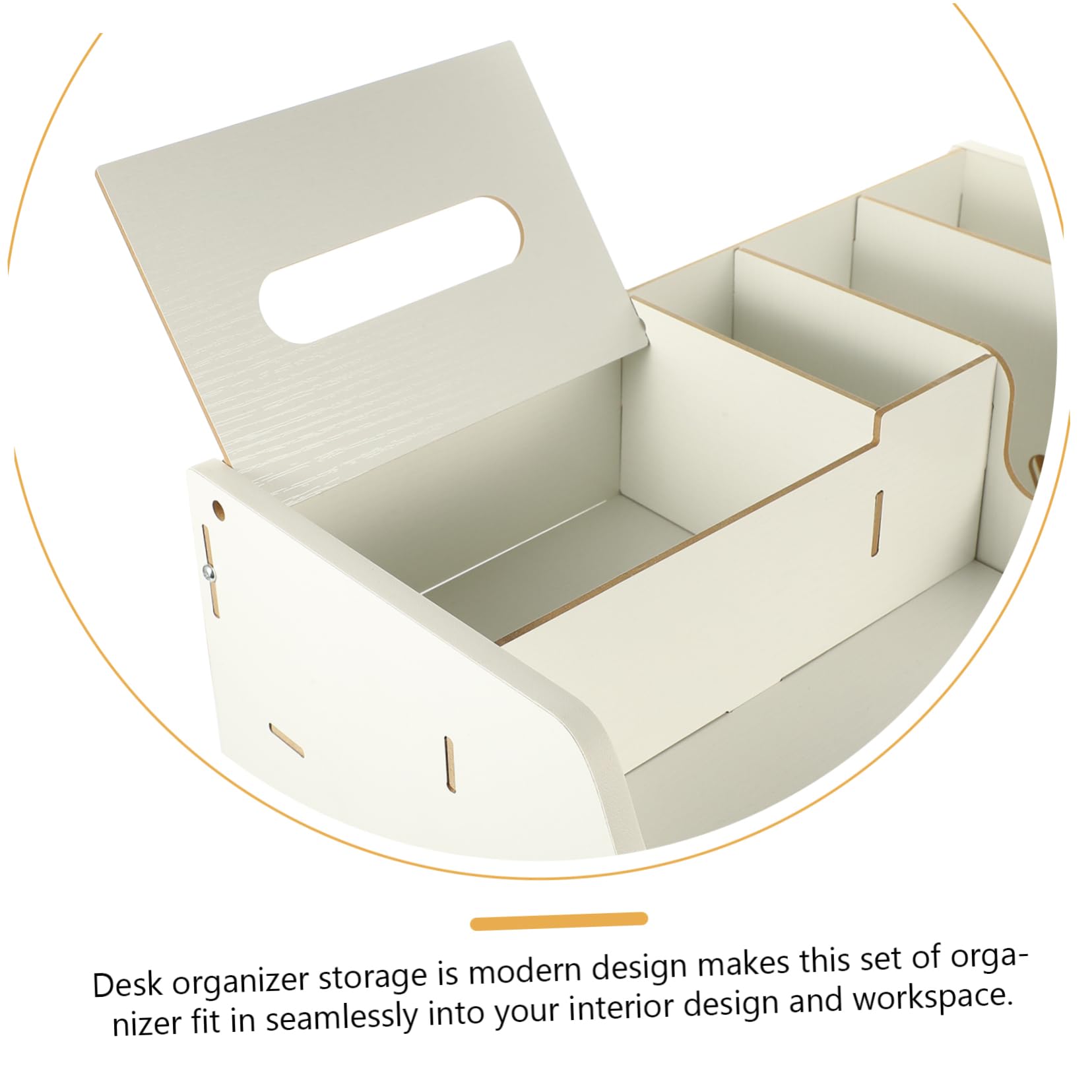 Organizador de Escritorio Multiusos Cajón, Tablero de Densidad Blanco | Compartimentos Versátiles y Diseño Moderno, Decoracion Colegio, para Mesa de Profesores y Aula Escolar