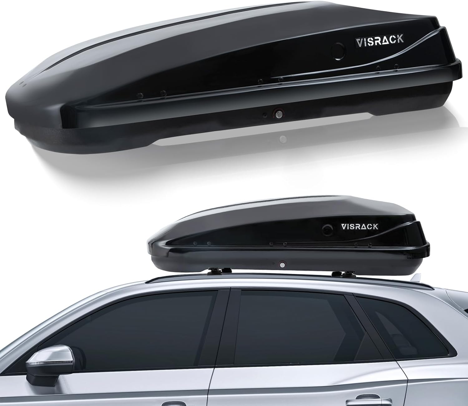 VUMALL Large Hard-Shell Rooftop Cargo Box with Key Lock 13 cu ft