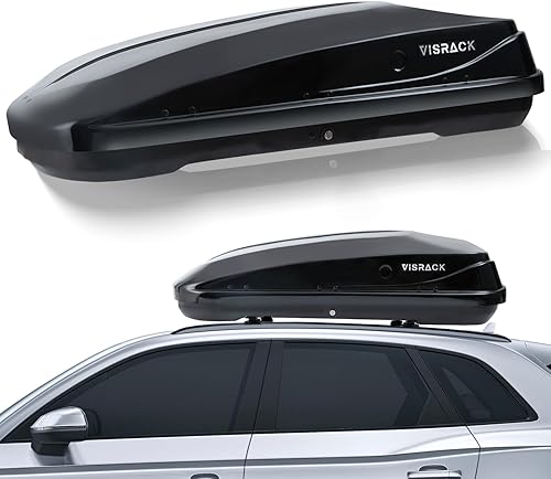 Caja de carga grande para techo rígida con cerradura de llave, 62 pulgadas de largo x 31 pulgadas de ancho x 15 pulgadas de alto, 15 pies cúbicos,