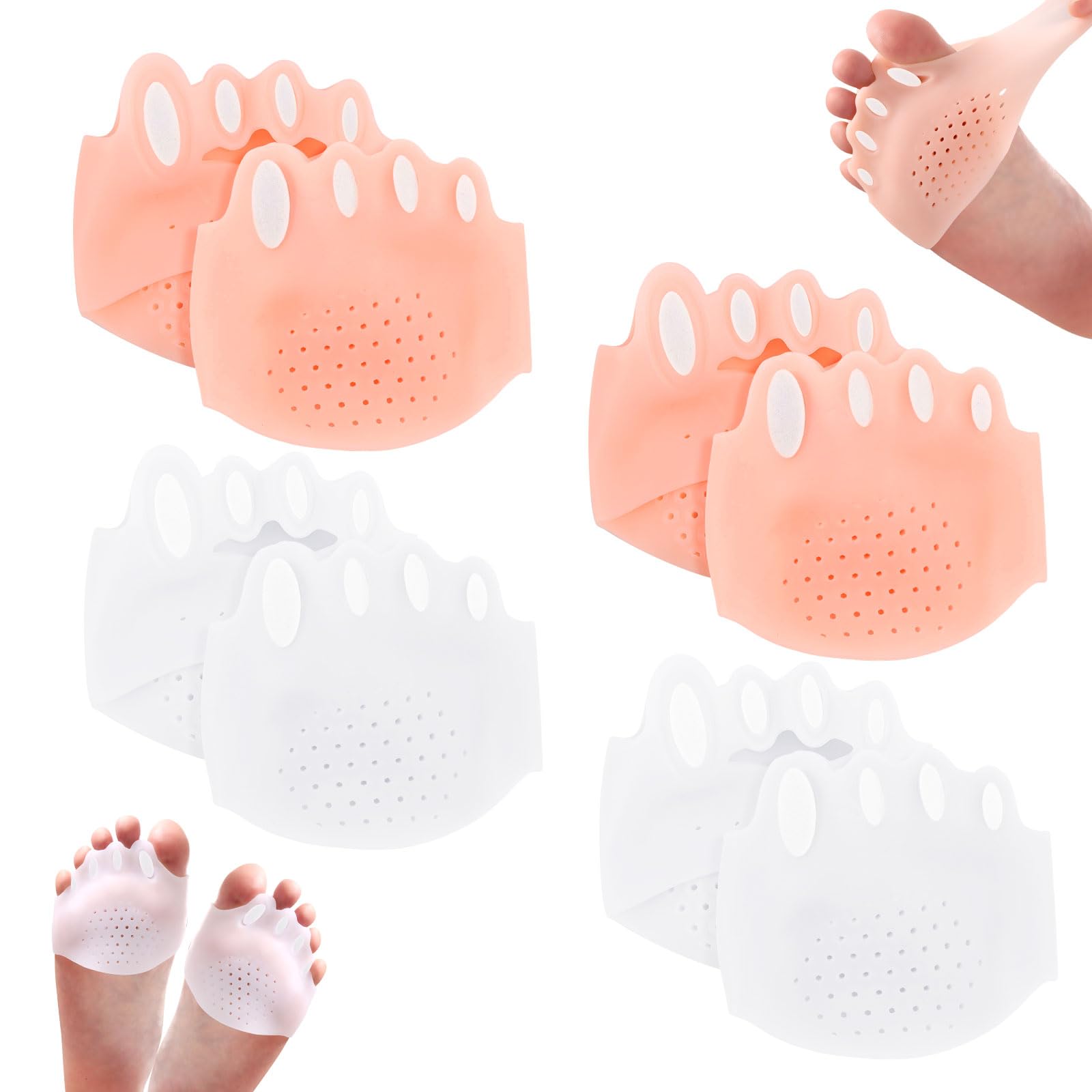 4 Pcs Silicone Toe Separators