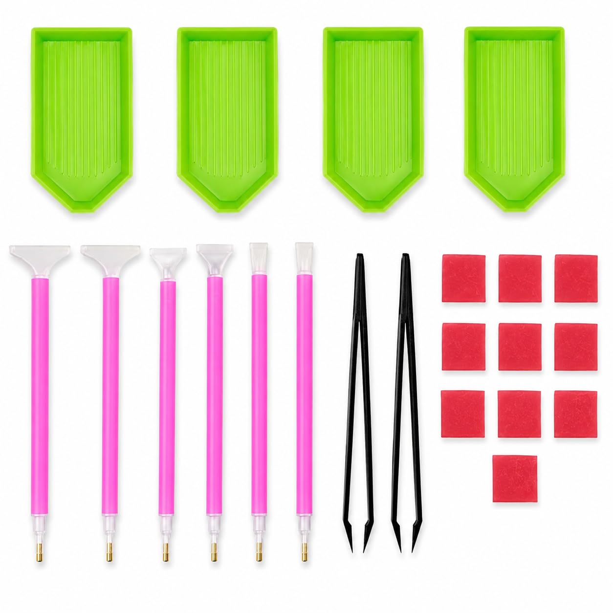 Street27® 22pcs Diamond Painting Tool Kit - 3D Non-Toxic Embroidery Set With Sticky Pens, Glue, Threaded Tray - DIY Rhinestone Cross Stitch Tools