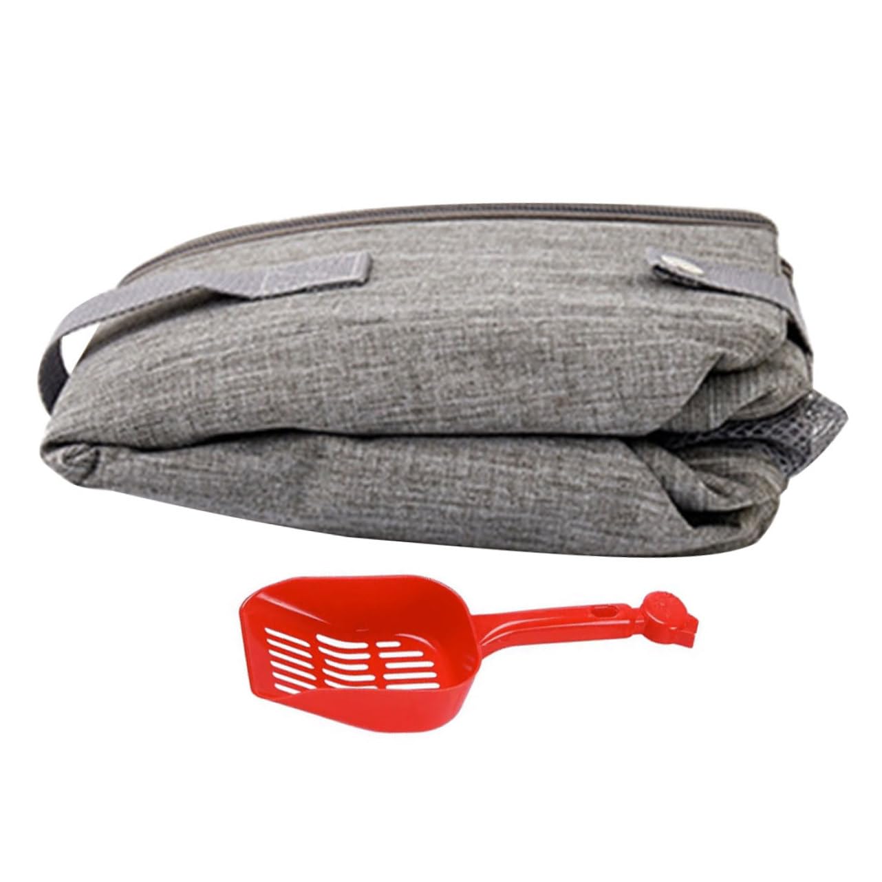 HEMOTON 3 Pièces Bac à Litière Portable Pour Chat Pliant Bac à Litière Pour Chat Avec Capuche Litière De Chats Voyage Boîtes à Litière Pour Chats Plateau Pliable Gris Clair Tissu Oxford