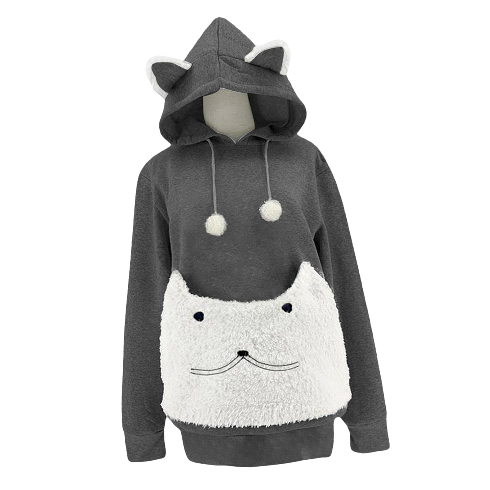 atorse ATORSE™ Pet Hoodie Sweatshirt Cat Dog Carriers Pullover Sweatshirt Pet Carrier Shirts M Gray-picture-16