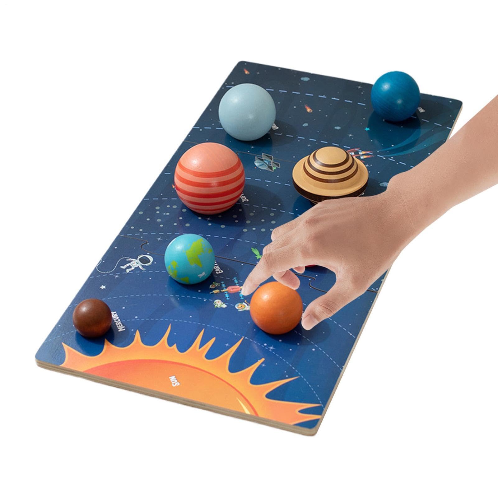 Giocattoli Puzzle Di Legno Del Solare Giocattolo Educativo Pianeti Spazio | Puzzle Scientifico Stem Pianeti Per Bambini Casa Soggiorno Scrivania Pavimento Asilo Homeschool Scuola Materna Viaggio