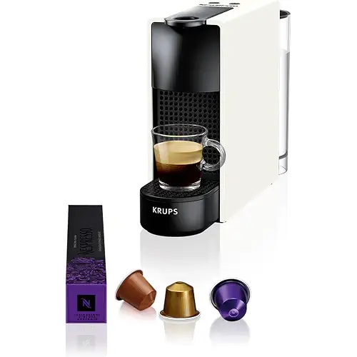 KRUPS Nespresso Essenza Mini, Cafetera Cápsulas, Depósito 0,6L, Blanca