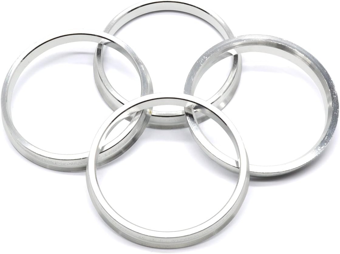 GoldenSunny 73.1mm OD to 66.1mm ID Silver Aluminum Hub Centric Rings - Pack of 4
