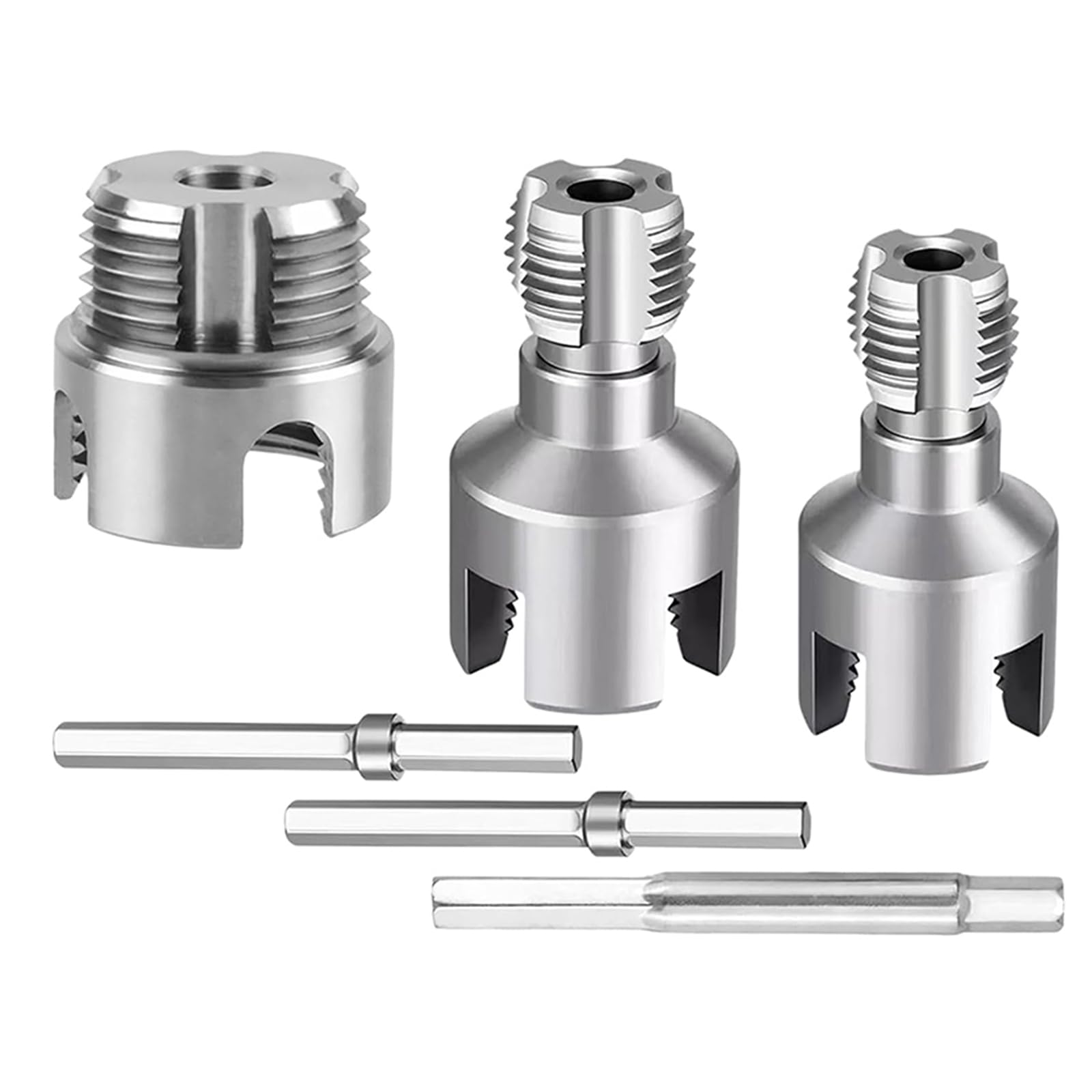 Integrated Internal & External Pipe Threading Tool 1/2in 3/4in 1in Dual-Function PVC Pipe Threader Kit for Plumbing Projects and Home Repairs (DN25 DN15 DN20) (1inch+1/2inch+3/4inch)