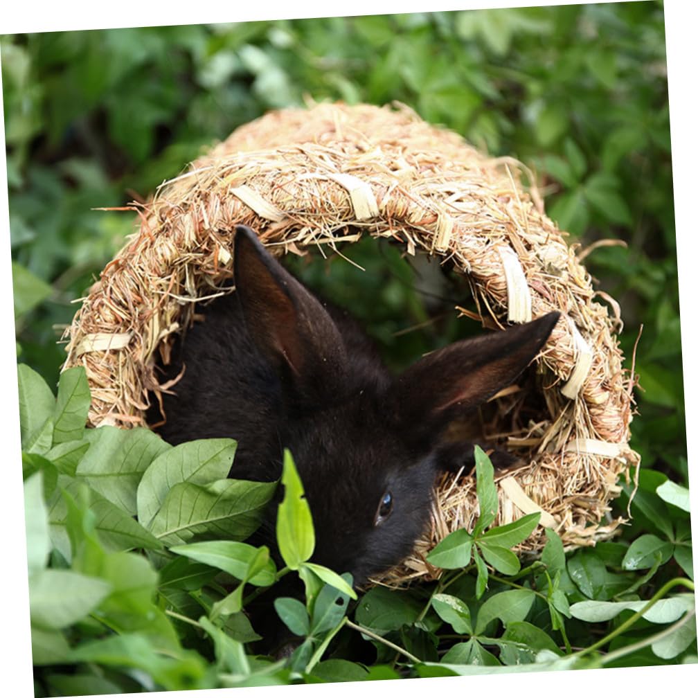 Yardwe 2stücke Handgefertigtes Kaninchen-strohnest Naturmaterial Für Kleine Haustiere Für Kaninchen Hamster Und Andere Kleintiere Fördert Und Spiel