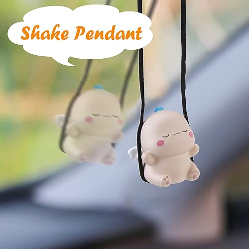 Miniatura 10 de wonuu Lindo colgante de pingüino para automóvil, diseño de pingüino volador, adorno colgante para espejo retrovisor de automóvil, accesorios de