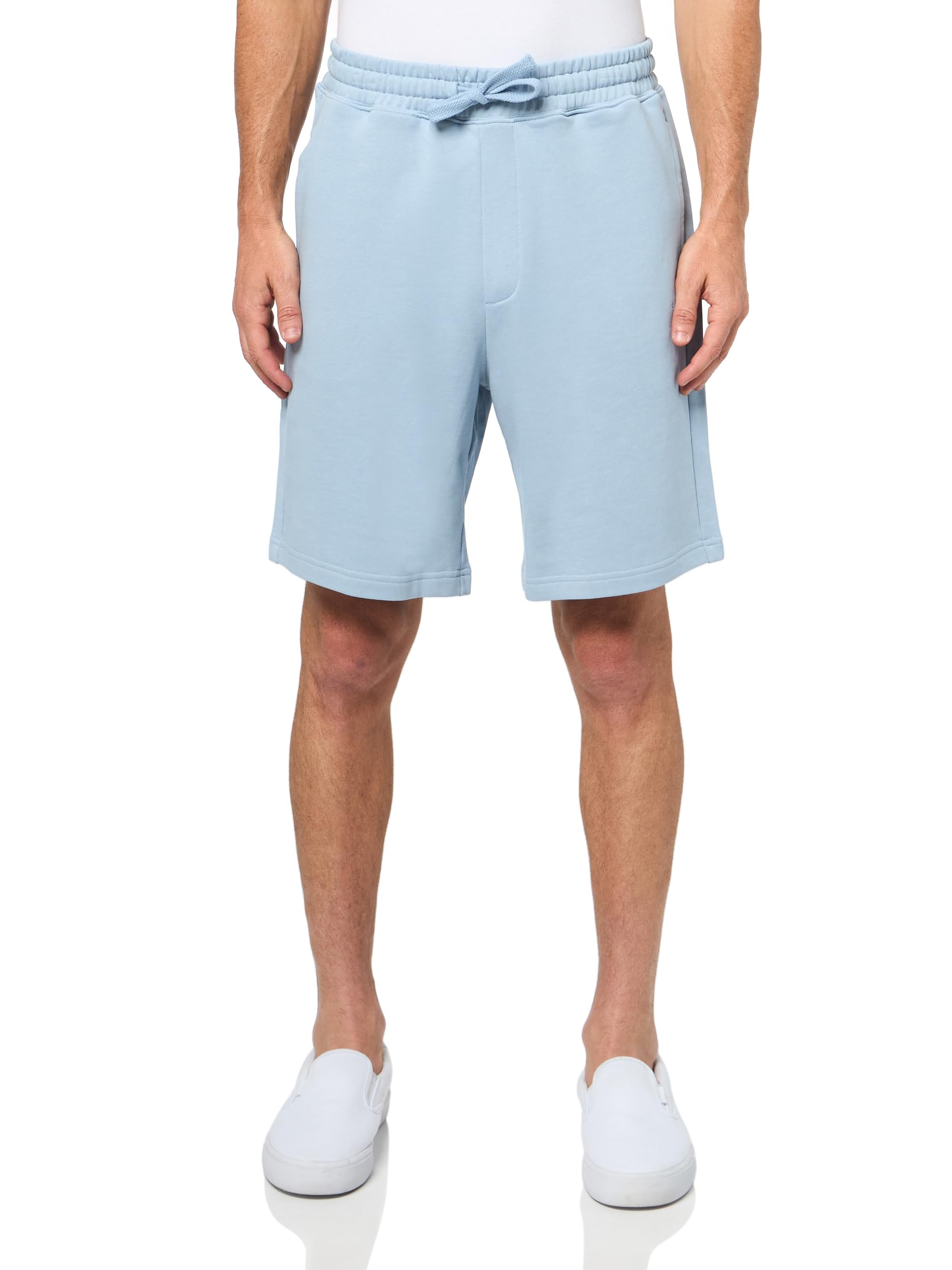 HUGO Men's Small Tonal Logo Cotton Jersey Shorts, Dust Blue, Large