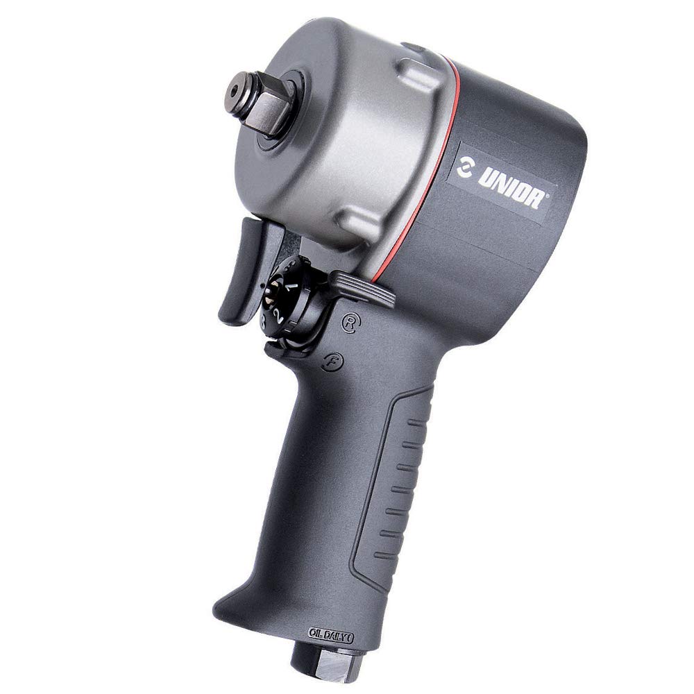 Unior 627568 627568-Llave de impacto Neumática compacta 1/2" Serie 1563, nero