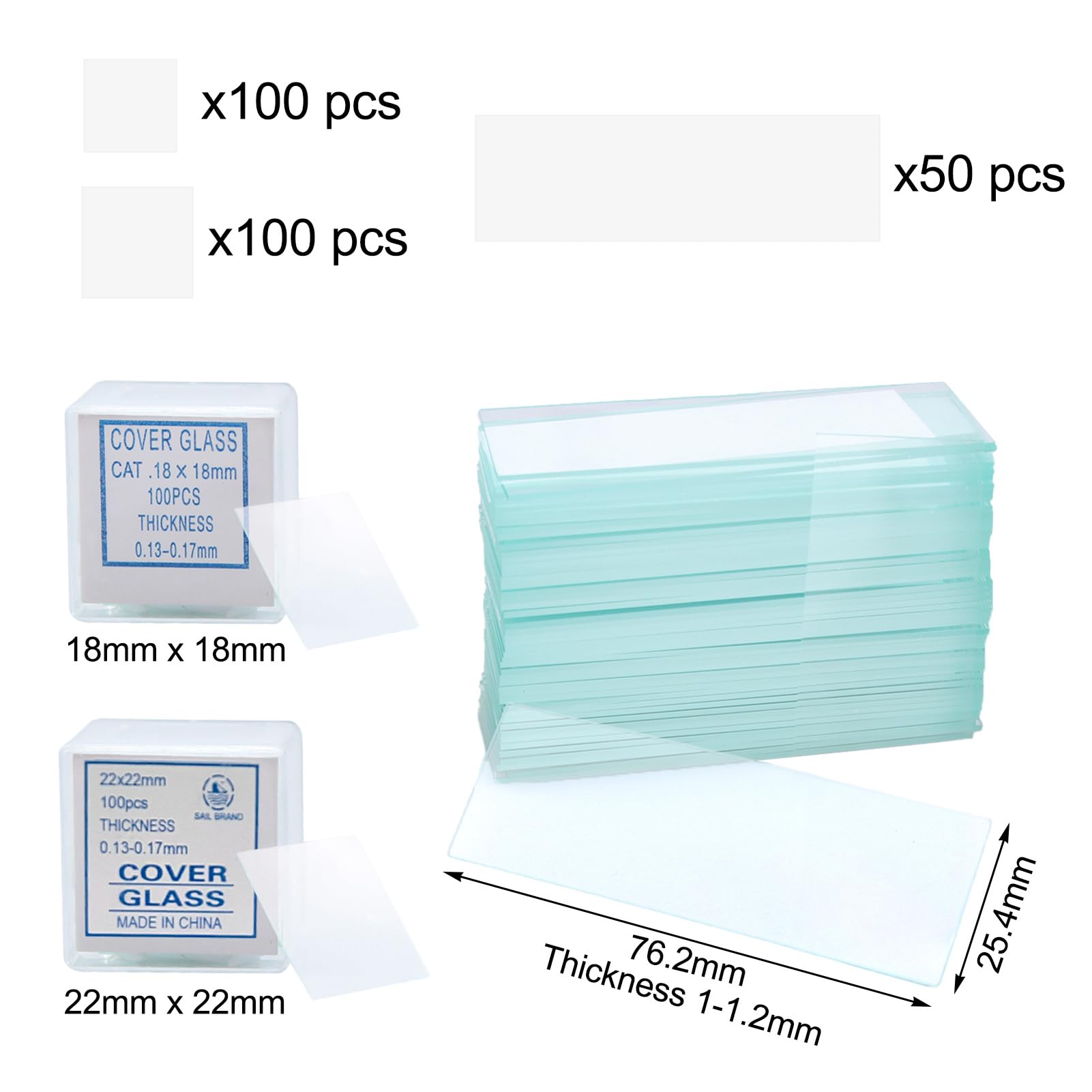 500 Lamelles/Lames De Verre Pour Microscope - 20x20mm - Lot Économique Pour Labo/Étude