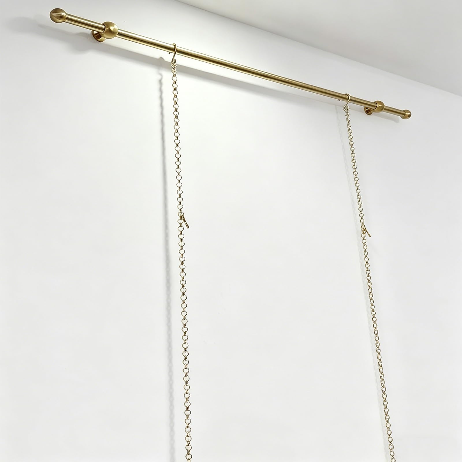 Rail d'accrochage pour tableaux laiton système galerie vintage 1.85m
