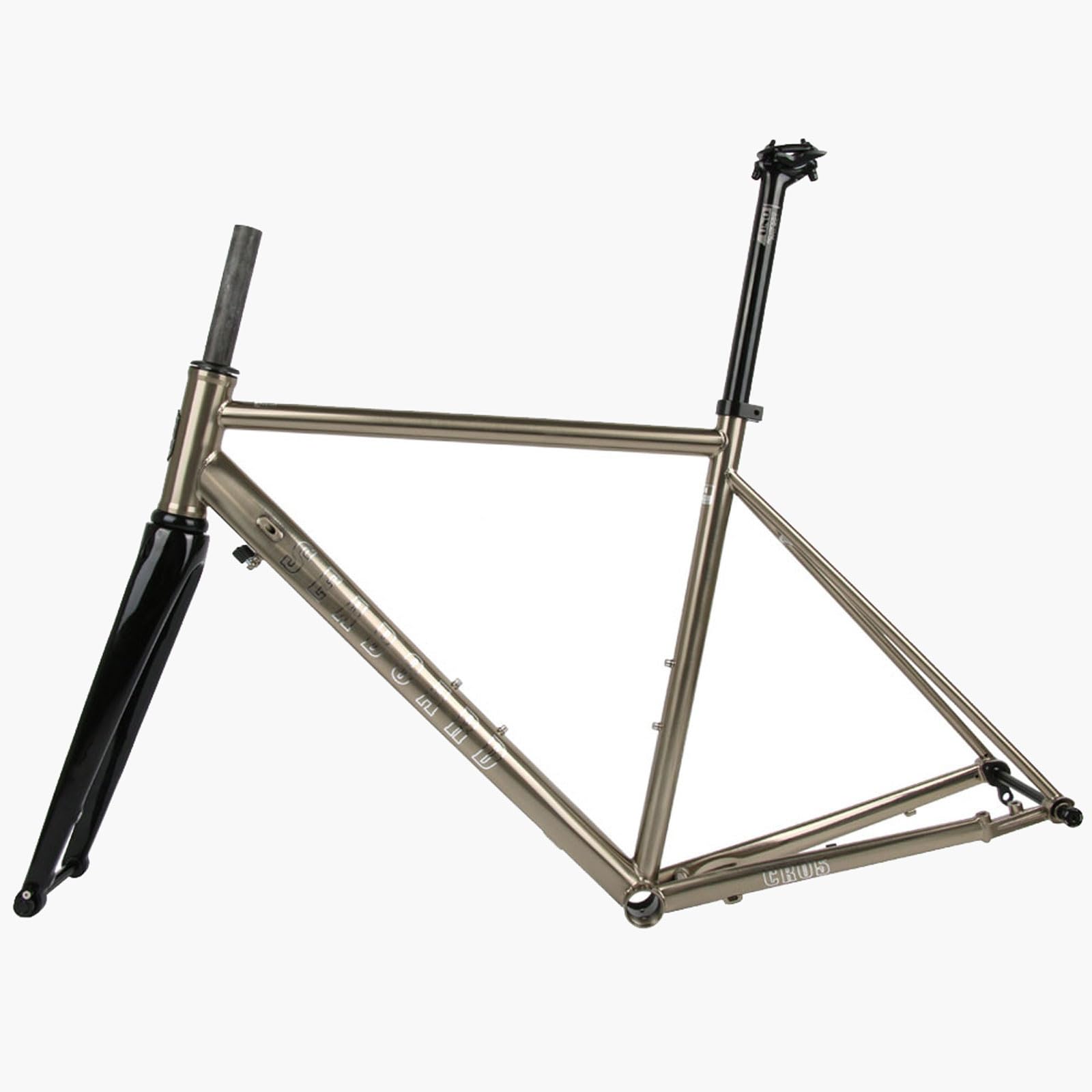 700C Chrom-Molybdän-Stahl Fahrrad Rahmen 44cm 47cm 50cm 53cm 56cm Rennrad Rahmenset Fahrrad Rahmensatz Scheibenbremse Rahmen Steckachsenrahmen F12*100MM R12*142MM BSA BB68mm(Brushed Silver,44cm)