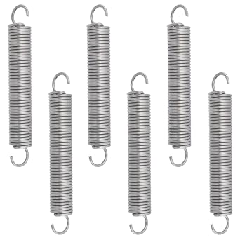 Mcredy Extension Springs 2.76In, Stainless Steel with Dual Hook End, 6Pcs | High-Strength, High Load-Bearing Capacity, for Hobby Crafting DIY Home Repair