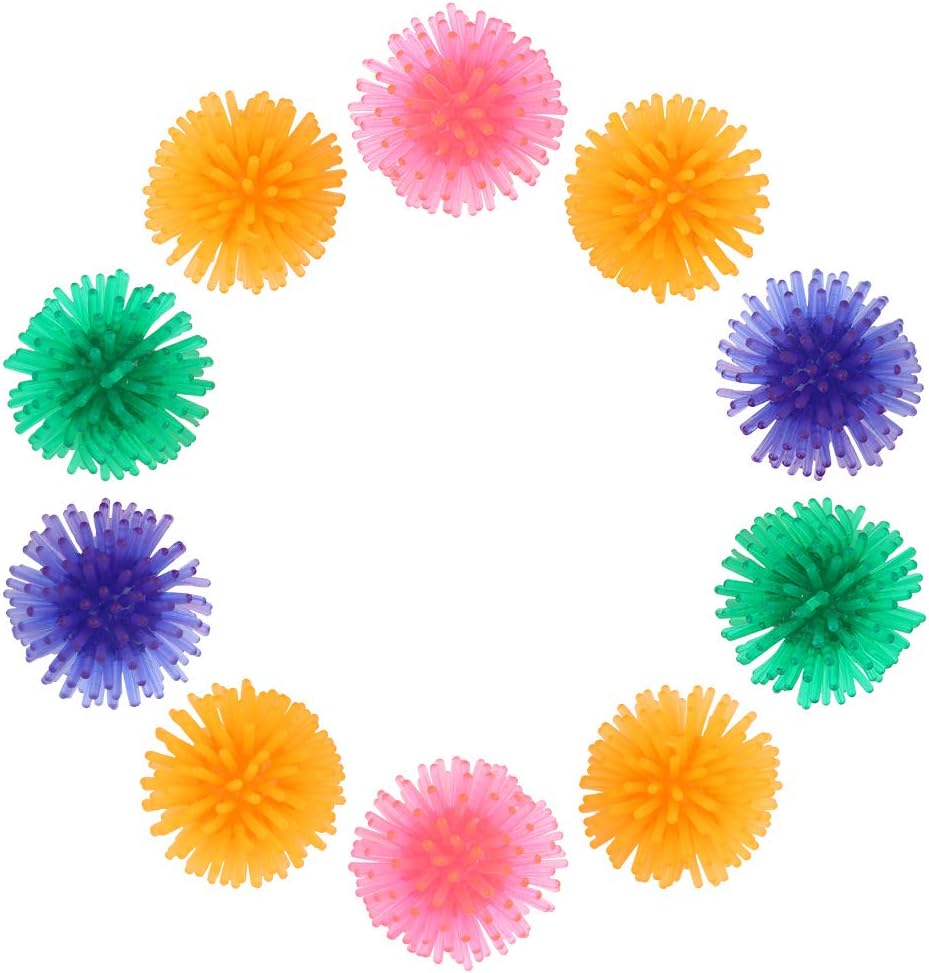 Cat Toy Balls,Occupiedpet 10 Pack Thermoplastic Rubber Spiky Textured Balls | Suitabie for Indoor Play, 1.4inch Small Colorful Cat Chew Toys
