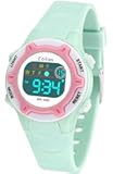 Kids Watches Digital Girls Boys, 7 Colors Light Wrist Watch for Child Waterproof Sport Outdoor Multifunctional Wristwatches with Stopwatch Alarm for Ages 4-15