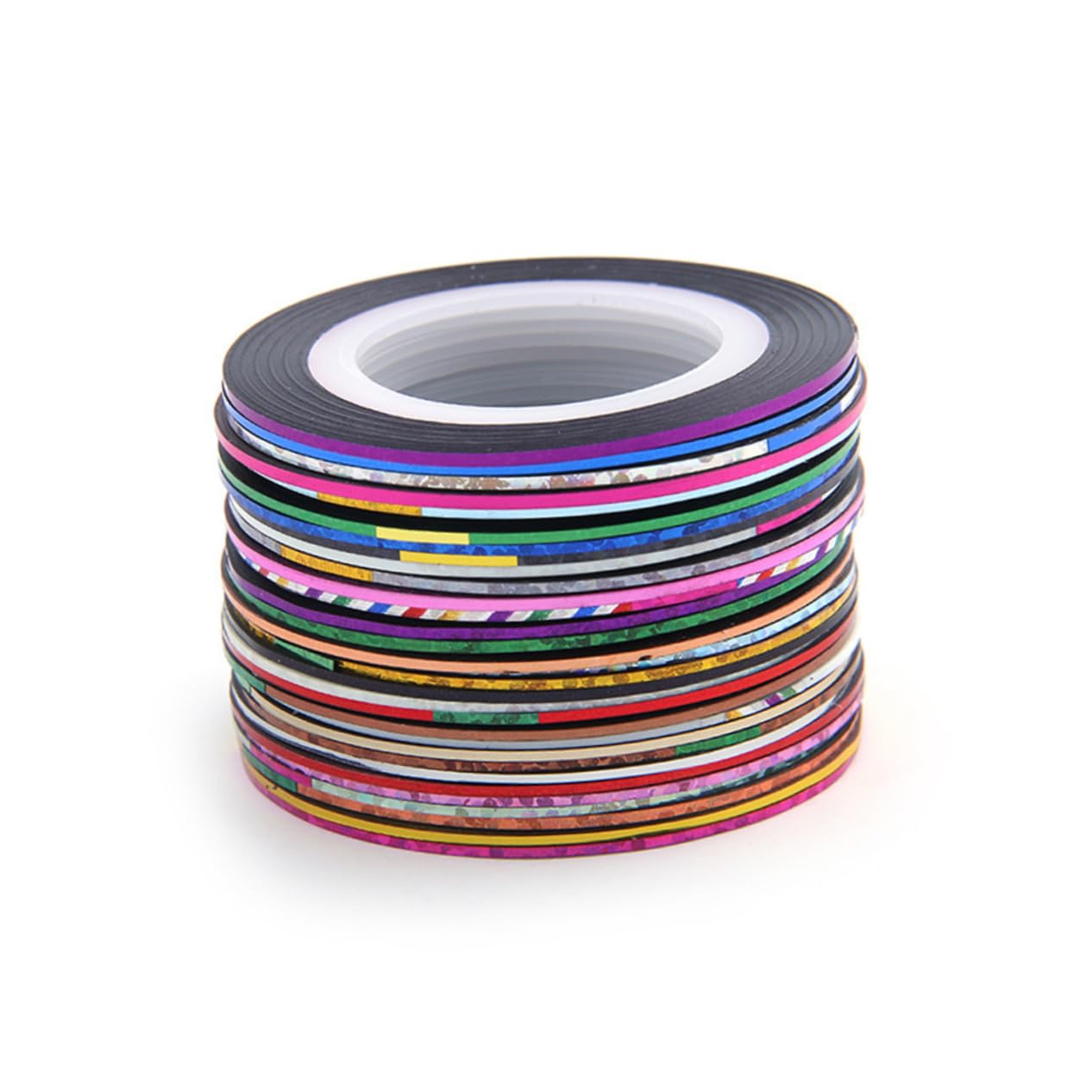 Beatifufu 60 Rolls 30 Colors Nail Art Line Stickers Tape Striping Tape for DIY Manicure